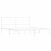 Kovový rám postele s čelem bílý 180 x 200 cm 376279