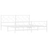 Kovový rám postele s hlavovým a nožním čelem bílý 183 x 213 cm 376298