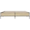 Rám postele dub sonoma 200 x 200 cm kompozitní dřevo a kov 3279778