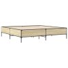Rám postele dub sonoma 200 x 200 cm kompozitní dřevo a kov 3279778