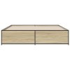 Rám postele dub sonoma 200 x 200 cm kompozitní dřevo a kov 3279868