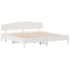 Postel bez matrace bílá 200 x 200 cm masivní borovice 3207194