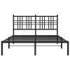 Kovový rám postele s čelem černý 120 x 190 cm 376321