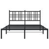 Kovový rám postele s čelem černý 135 x 190 cm 376323