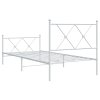Kovový rám postele s hlavovým a nožním čelem bílý 90 x 200 cm 376562