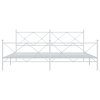 Kovový rám postele s hlavovým a nožním čelem bílý 200 x 200 cm 376576