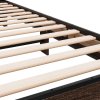 Rám postele hnědý dub 75 x 190 cm kompozitní dřevo a kov 845816