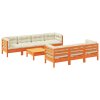 8dílná zahradní sedací souprava podušky voskově hnědá borovice 3299328
