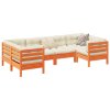 6dílná zahradní sedací souprava podušky voskově hnědá borovice 3299611
