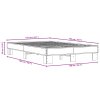 Rám postele hnědý dub 135 x 190 cm kompozitní dřevo a kov 845896