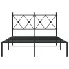 Kovový rám postele s čelem černý 120 x 190 cm 376499