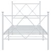 Kovový rám postele s hlavovým a nožním čelem bílý 80 x 200 cm 376560