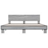 Rám postele šedý sonoma 200 x 200 cm kompozitní dřevo a kov 3280175