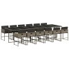 13dílný zahradní jídelní set s poduškami šedý polyratan 3278071