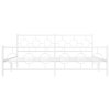 Kovový rám postele s hlavovým a nožním čelem bílý 200 x 200 cm 376300