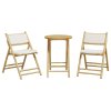 3dílný skládací bistro set s krémově bílými poduškami bambus 365872
