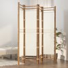 Skládací 4panelový paraván 160 cm bambus a plátno 350624