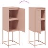 Skříň highboard růžová 36 x 39 x 107 cm ocel 846531