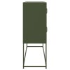Příborník olivově zelený 100,5 x 39 x 107 cm ocel 846600
