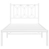Kovový rám postele s čelem bílý 90 x 190 cm 376169