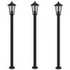 Venkovní stojací lampy 3 ks černé 120 cm nerezová ocel 4006388