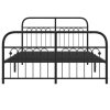 Kovový rám postele s hlavovým a nožním čelem černý 140 x 190 cm 376618