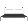 Kovový rám postele s čelem černý 183 x 213 cm 376605