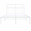 Kovový rám postele s čelem bílý 120 x 200 cm 376647