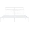 Kovový rám postele s čelem bílý 183 x 203 cm 376653