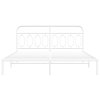 Kovový rám postele s čelem bílý 180 x 200 cm 377170