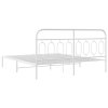 Kovový rám postele s čelem bílý 180 x 200 cm 377170