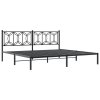 Kovový rám postele s čelem černý 193 x 203 cm 376134