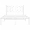 Kovový rám postele s čelem bílý 120 x 190 cm 376174