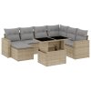 8dílná zahradní sedací souprava s poduškami béžová polyratan 3267439