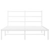 Kovový rám postele s čelem bílý 135 x 190 cm 355413