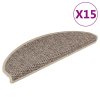 Samolepící nášlapy na schody vzhled sisal 15 ks 65x21x4 cm 326878