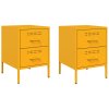 Noční stolky 2 ks hořčicově žluté 36 x 39 x 50,5 cm ocel 842929