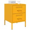 Noční stolky 2 ks hořčicově žluté 36 x 39 x 50,5 cm ocel 842929
