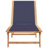 Zahradní lehátko modré masivní akácie a textilen 4008414