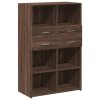 Skříň highboard hnědý dub 80 x 42,5 x 124 cm kompozitní dřevo 3281391