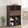 Skříň highboard hnědý dub 80 x 42,5 x 124 cm kompozitní dřevo 3281391