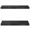 Nástěnné police 2 ks 50 x 23,5 x 3 cm černé nerezová ocel 30295
