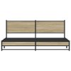 Kovový rám postele bez matrace dub sonoma 200 x 200 cm 3301398