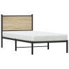 Kovový rám postele bez matrace dub sonoma 80 x 200 cm 4007707