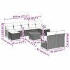 10dílná zahradní sedací souprava s poduškami černá polyratan 3260460