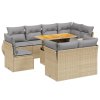 9dílná zahradní sedací souprava s poduškami béžová polyratan 3272291