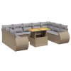 10dílná zahradní sedací souprava s poduškami béžová polyratan 3272340