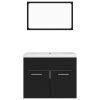 Set koupelnového nábytku černý dřevotříska 3070866