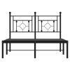 Kovový rám postele s čelem černý 120 x 190 cm 374336