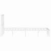 Kovový rám postele s čelem bílý 135 x 190 cm 374485